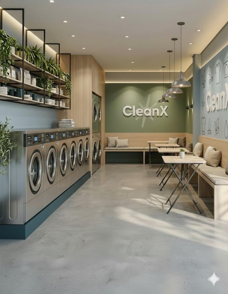 Interior CleanX — área de lavado